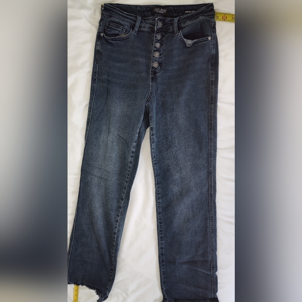 Judy Blue Black Straight Leg Button Fly Jeans